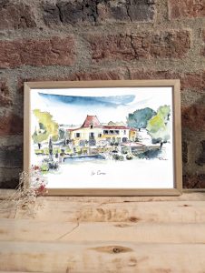 Aquarelle personnalisée d’une maison de vacances