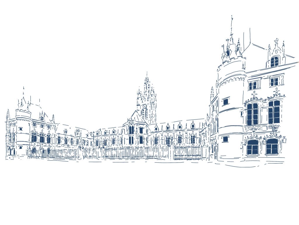 dessin de l'hotel de ville de douai réalisé pour le salon du mariage