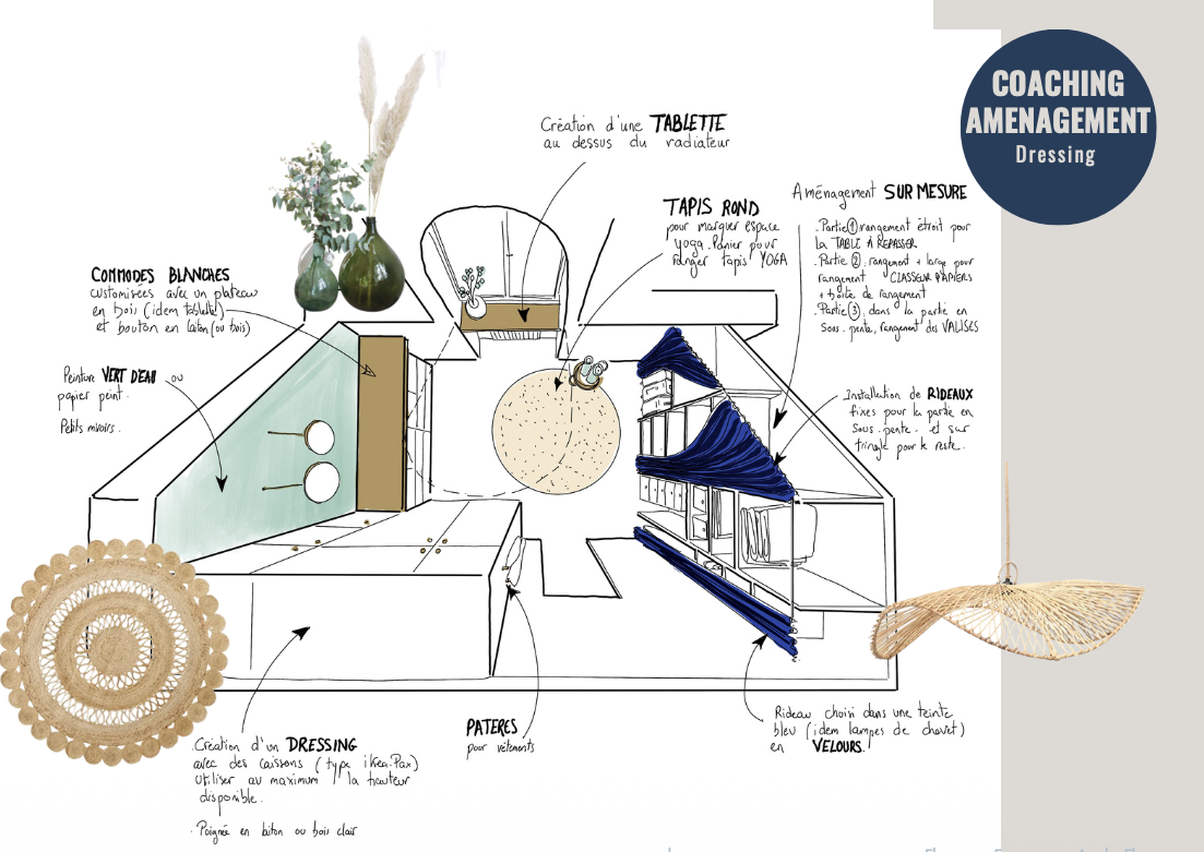 Aménagement d'un dressing sous combles